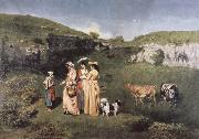 Gustave Courbet young women from the Village oil painting